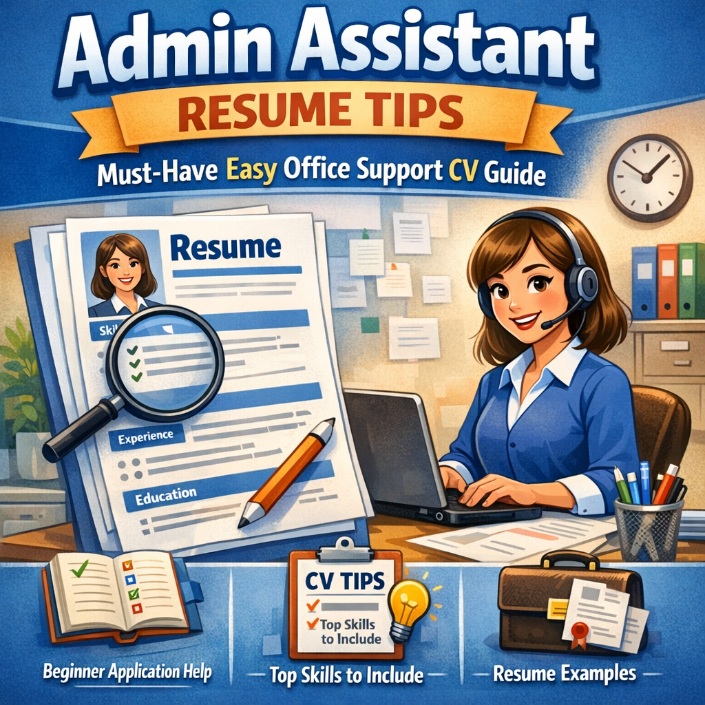 Illustration of Admin Assistant Resume Tips: Must-Have, Easy Office Support CV Guide
