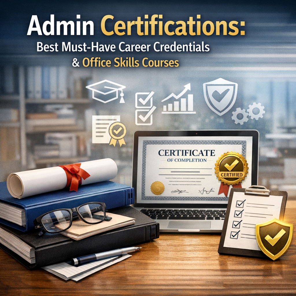 Illustration of Admin Certifications: Best Must-Have Career Credentials and Office Skills Courses