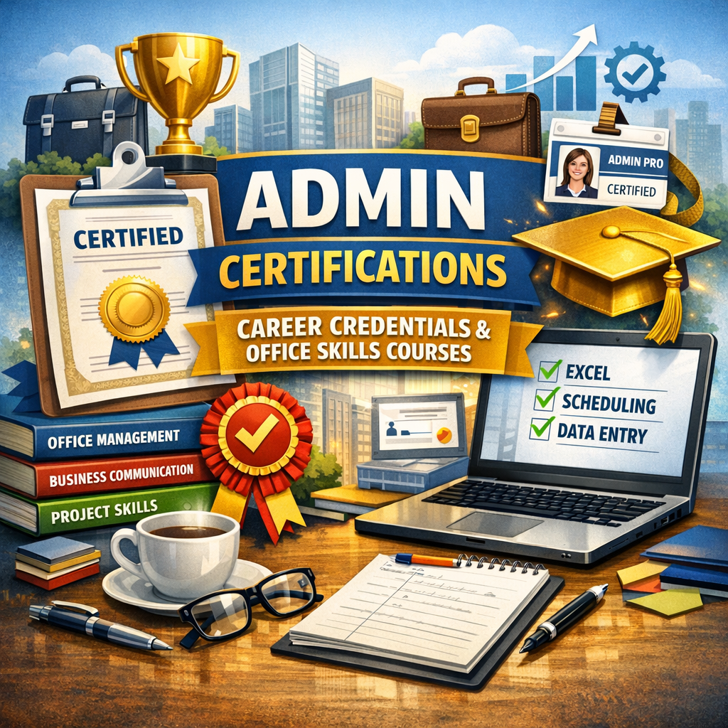 Illustration of Admin Certifications: Best Must-Have Career Credentials and Office Skills Courses