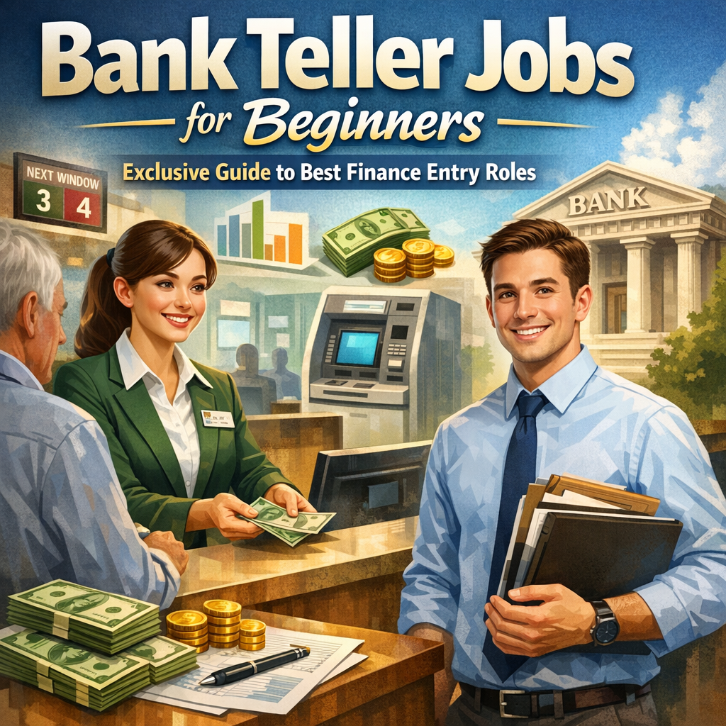 Illustration of Bank Teller Jobs for Beginners: Exclusive Guide to Best Finance Entry Roles