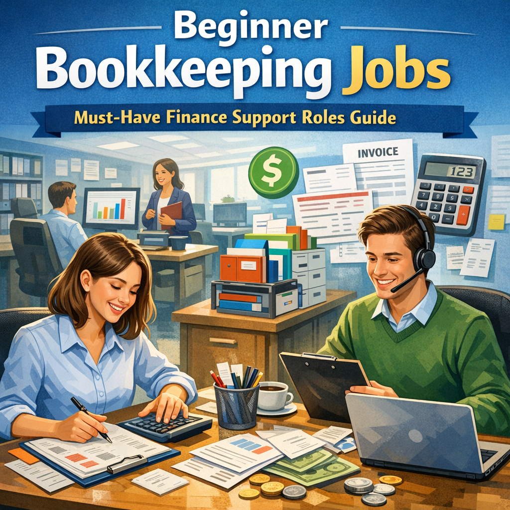 Illustration of Beginner Bookkeeping Jobs: Must-Have Finance Support Roles Guide