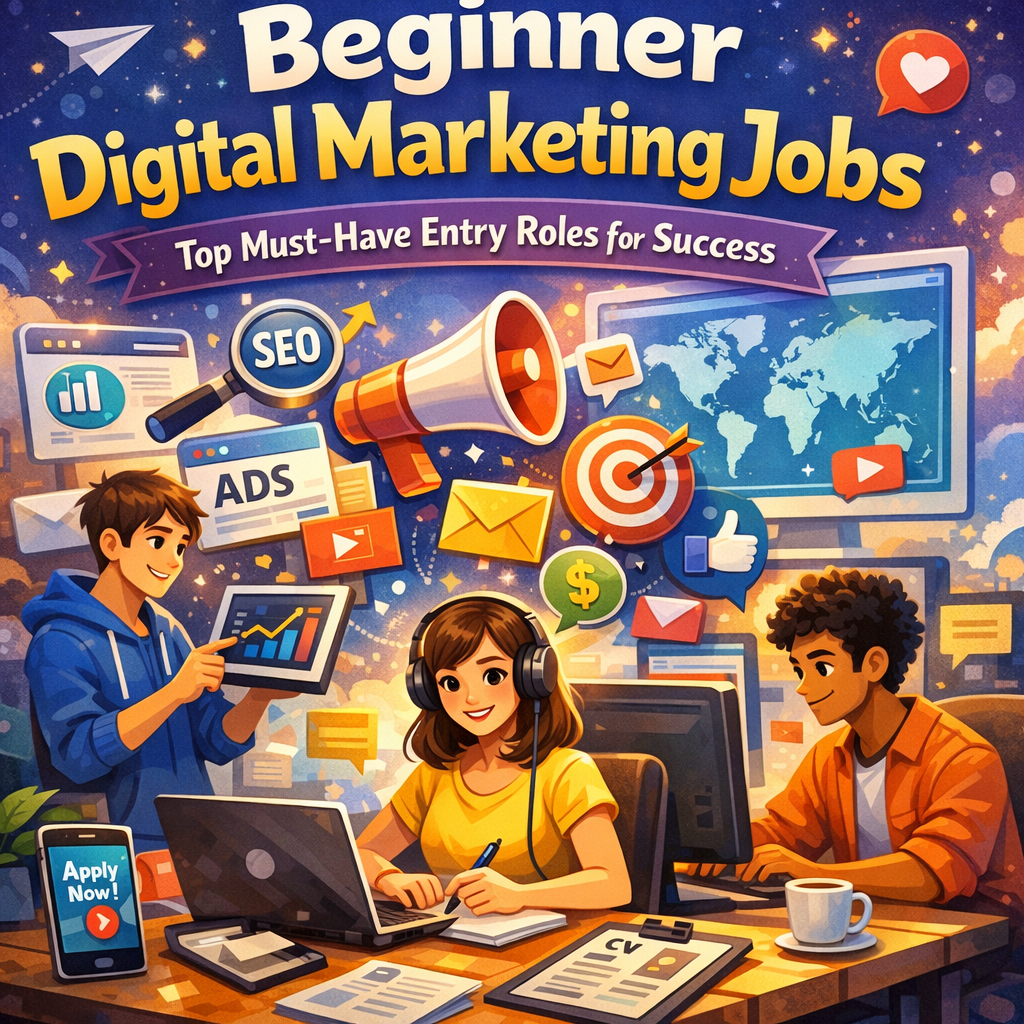 Illustration of Beginner Digital Marketing Jobs: Top Must-Have Entry Roles for Success
