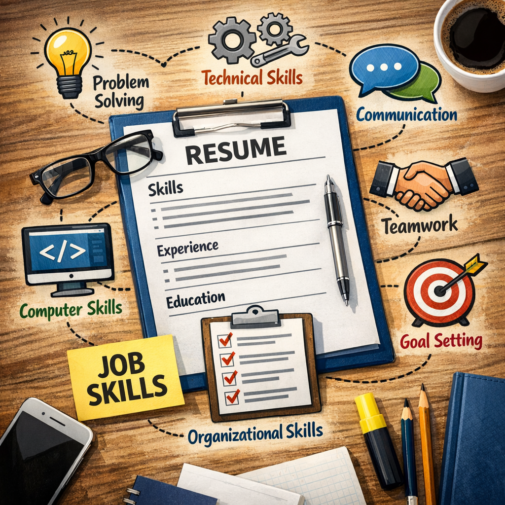 Illustration of Beginner Resume Skills: Must-Have Job Skills List for Success