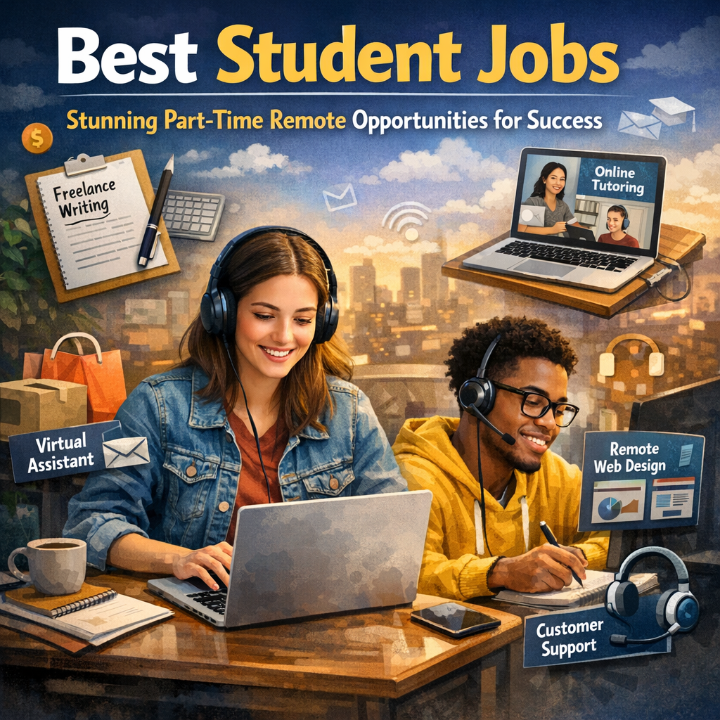 Illustration of Best Student Jobs: Stunning Part-Time Remote Opportunities for Success