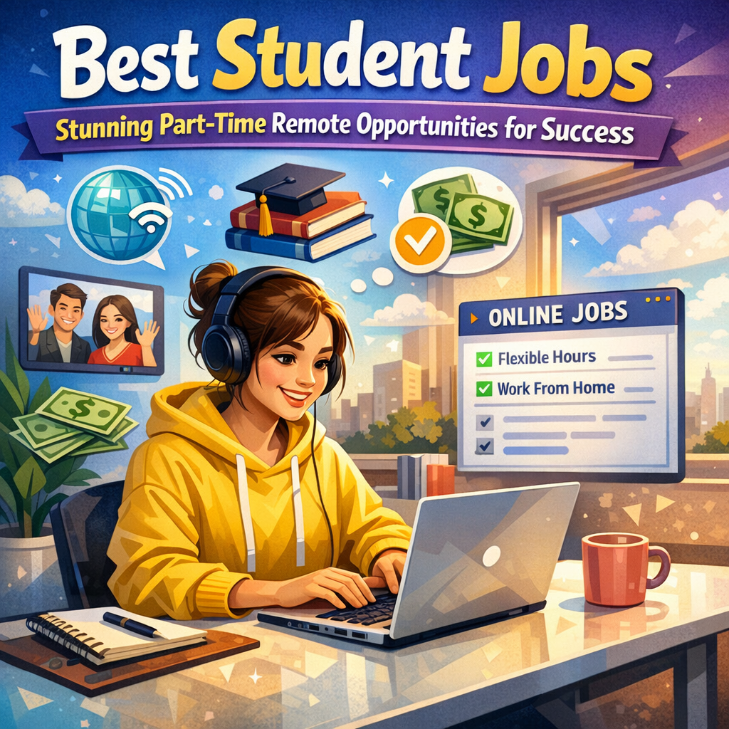 Illustration of Best Student Jobs: Stunning Part-Time Remote Opportunities for Success