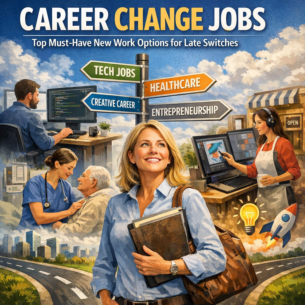 Illustration of Career Change Jobs: Top Must-Have New Work Options for Late Switches