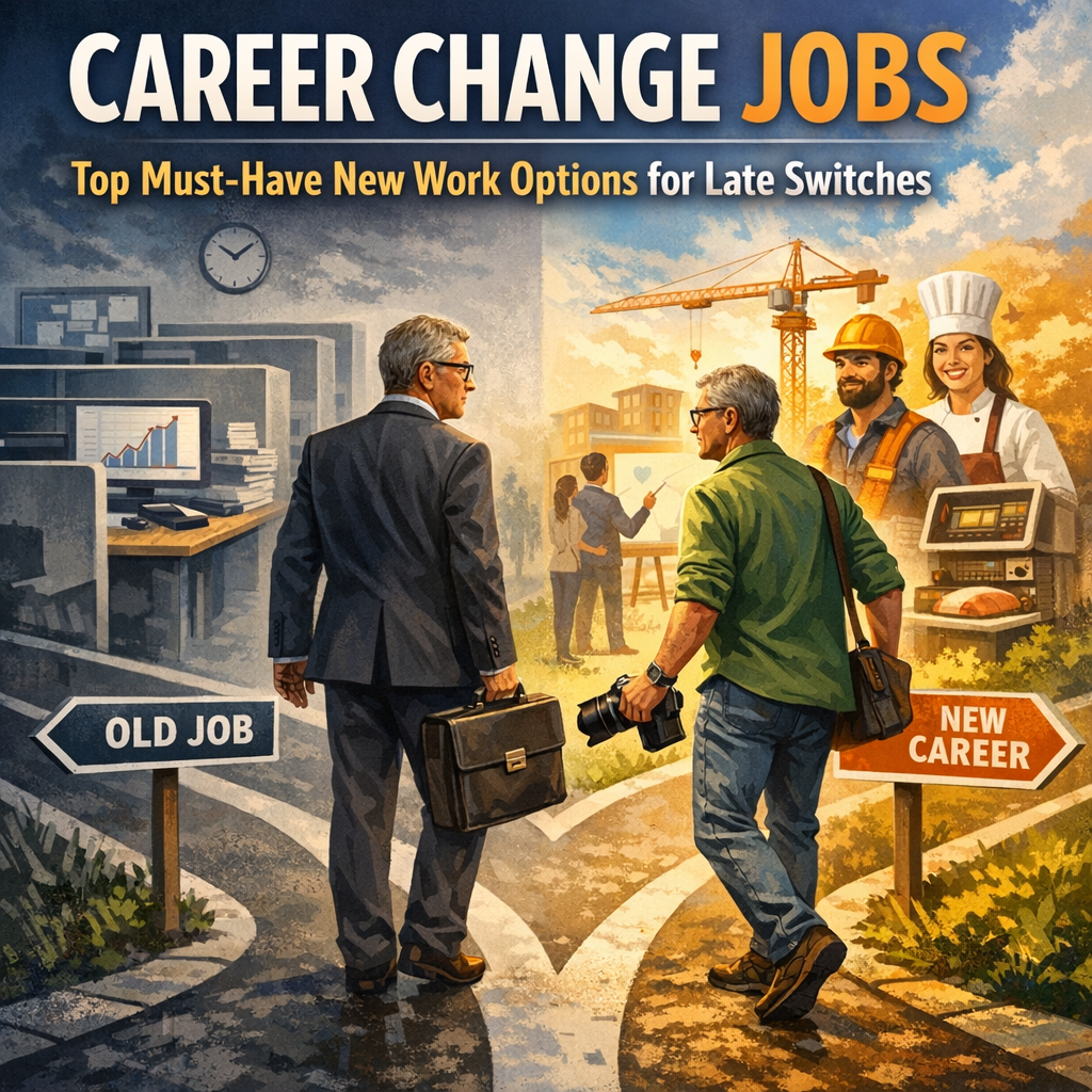 Illustration of Career Change Jobs: Top Must-Have New Work Options for Late Switches
