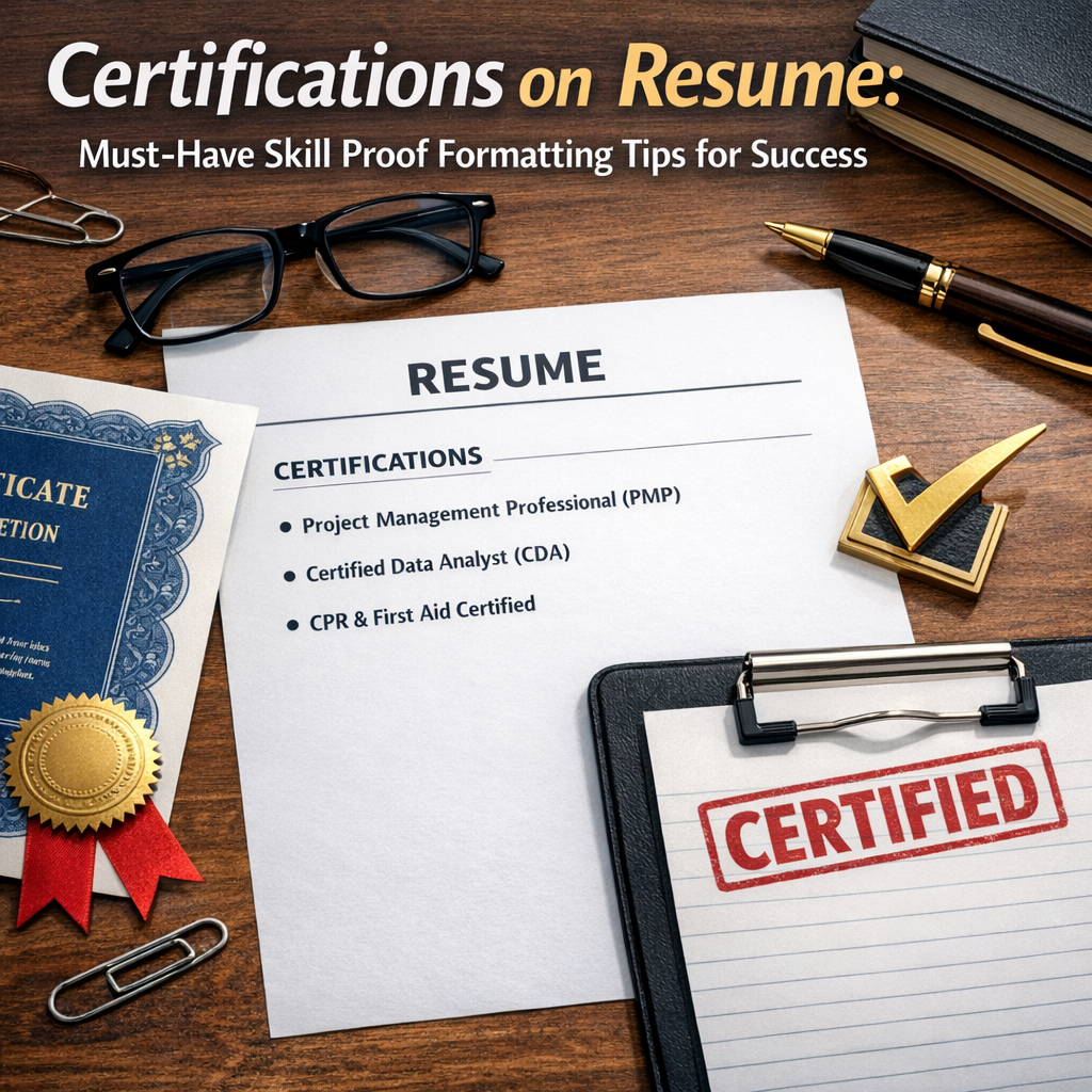 Illustration of Certifications on Resume: Must-Have Skill Proof Formatting Tips for Success