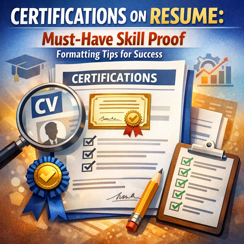 Illustration of Certifications on Resume: Must-Have Skill Proof Formatting Tips for Success