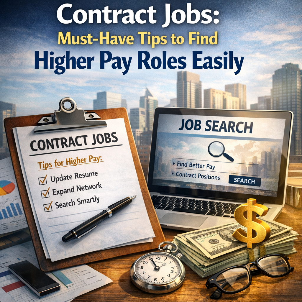 Contract Jobs: Must-Have Tips to Find Higher Pay Roles Easily Illustration of Contract Jobs: Must-Have Tips to Find Higher Pay Roles Easily
