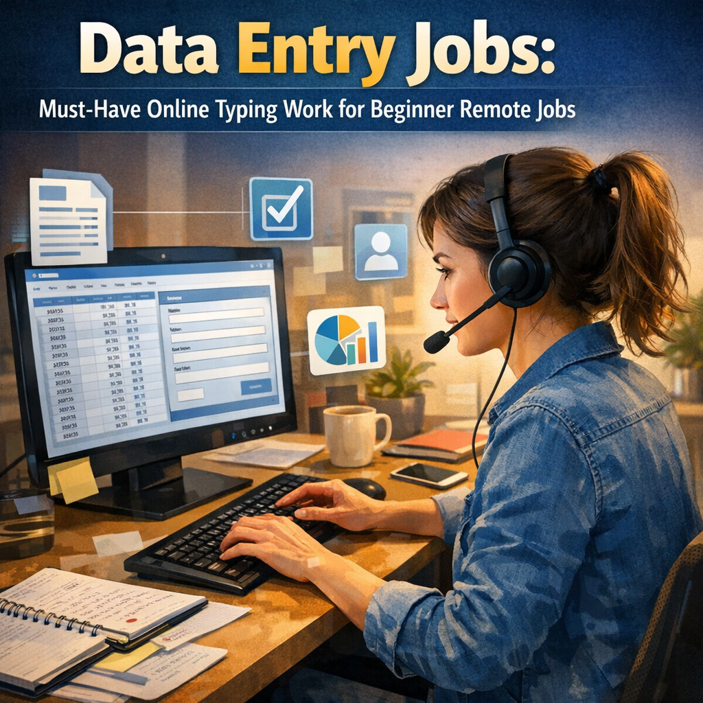 Illustration of Data Entry Jobs: Must-Have Online Typing Work for Beginner Remote Jobs