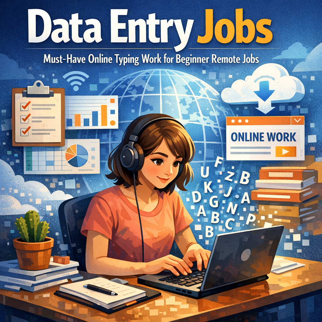 Illustration of Data Entry Jobs: Must-Have Online Typing Work for Beginner Remote Jobs
