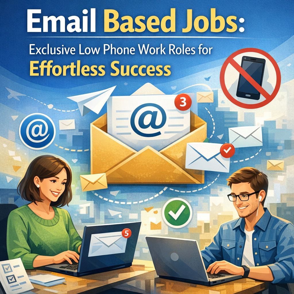 Email Based Jobs: Exclusive Low Phone Work Roles for Effortless Success Illustration of Email Based Jobs: Exclusive Low Phone Work Roles for Effortless Success