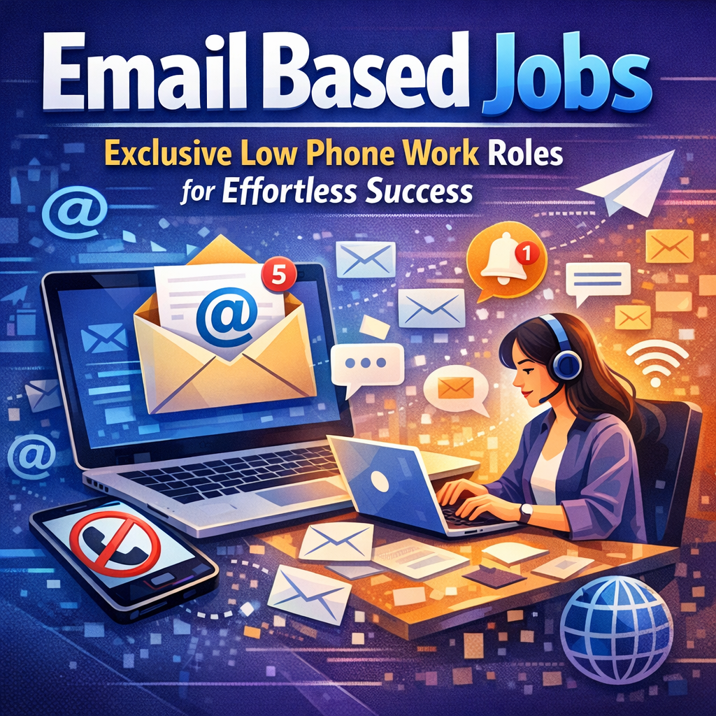 Email Based Jobs: Exclusive Low Phone Work Roles for Effortless Success Illustration of Email Based Jobs: Exclusive Low Phone Work Roles for Effortless Success