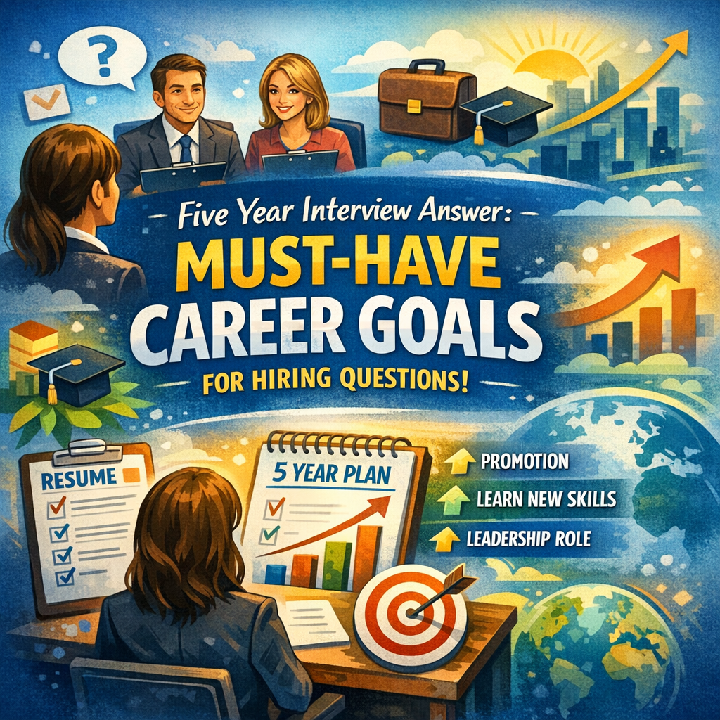 Illustration of Five Year Interview Answer: Must-Have Career Goals for Hiring Questions