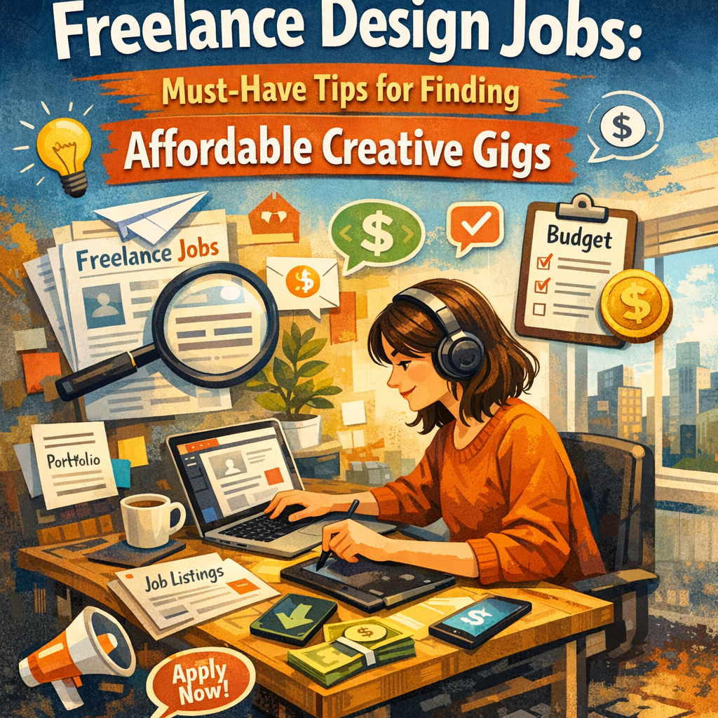 Freelance Design Jobs: Must-Have Tips for Finding Affordable Creative Gigs Illustration of Freelance Design Jobs: Must-Have Tips for Finding Affordable Creative Gigs
