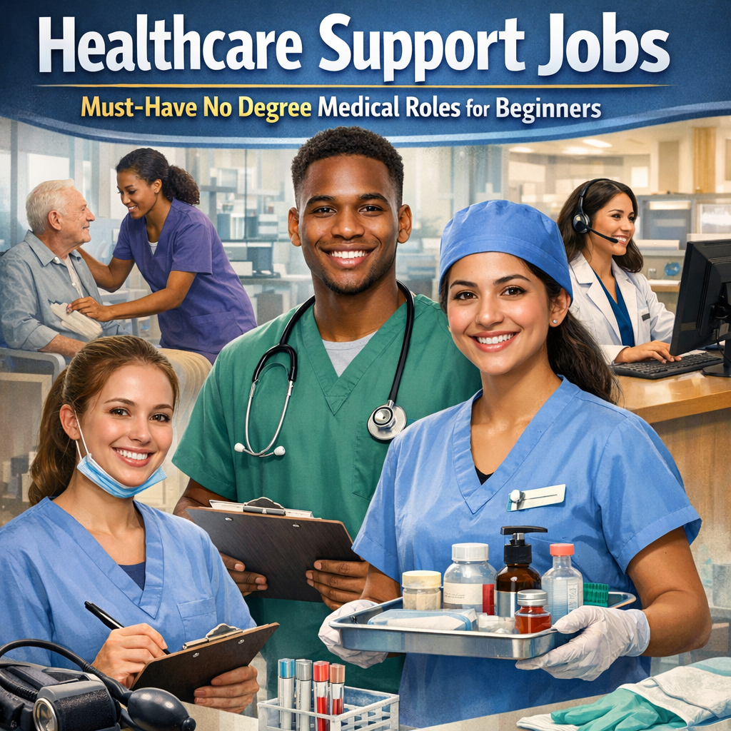 Illustration of Healthcare Support Jobs: Must-Have No Degree Medical Roles for Beginners
