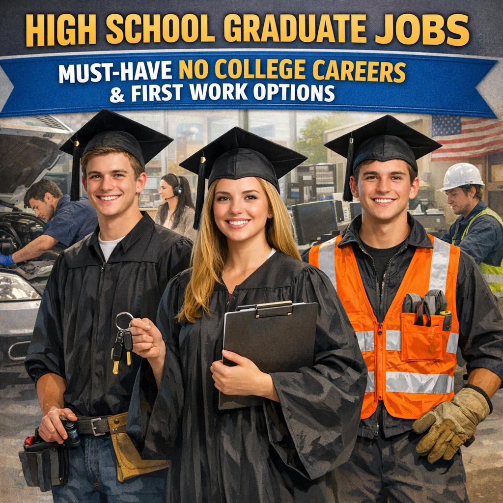 High School Graduate Jobs: Must-Have No College Careers & First Work Options Illustration of High School Graduate Jobs: Must-Have No College Careers & First Work Options