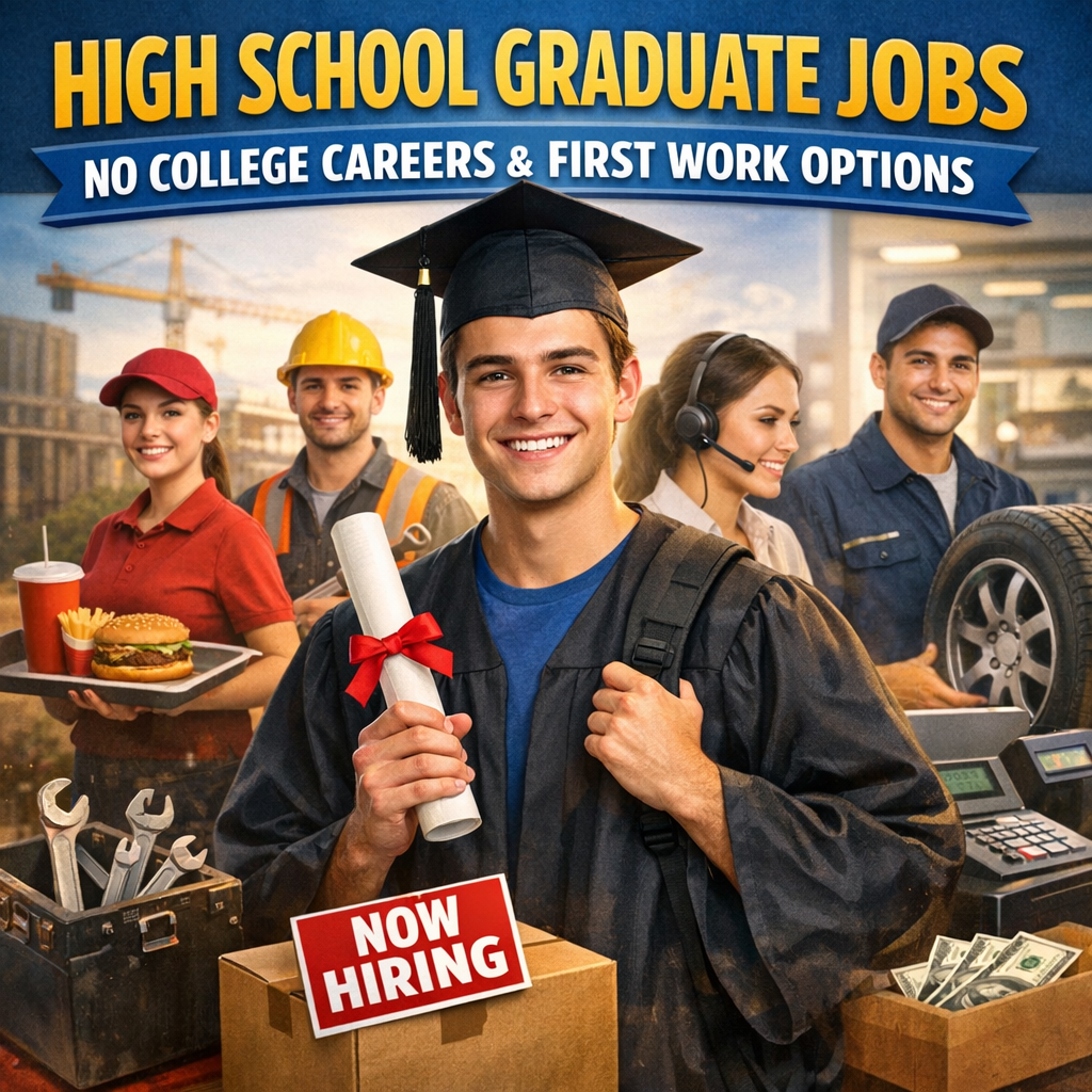 High School Graduate Jobs: Must-Have No College Careers & First Work Options Illustration of High School Graduate Jobs: Must-Have No College Careers & First Work Options