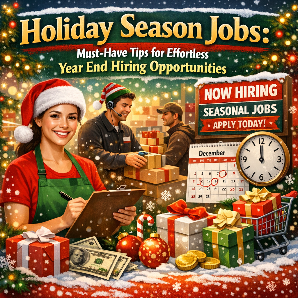 Holiday Season Jobs: Must-Have Tips for Effortless Year End Hiring Opportunities Illustration of Holiday Season Jobs: Must-Have Tips for Effortless Year End Hiring Opportunities