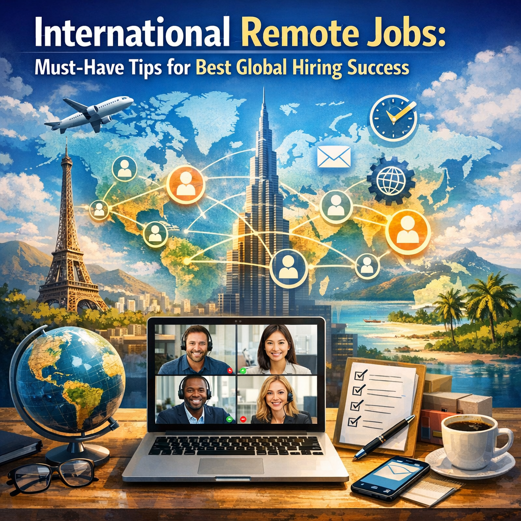 International Remote Jobs: Must-Have Tips for Best Global Hiring Success Illustration of International Remote Jobs: Must-Have Tips for Best Global Hiring Success