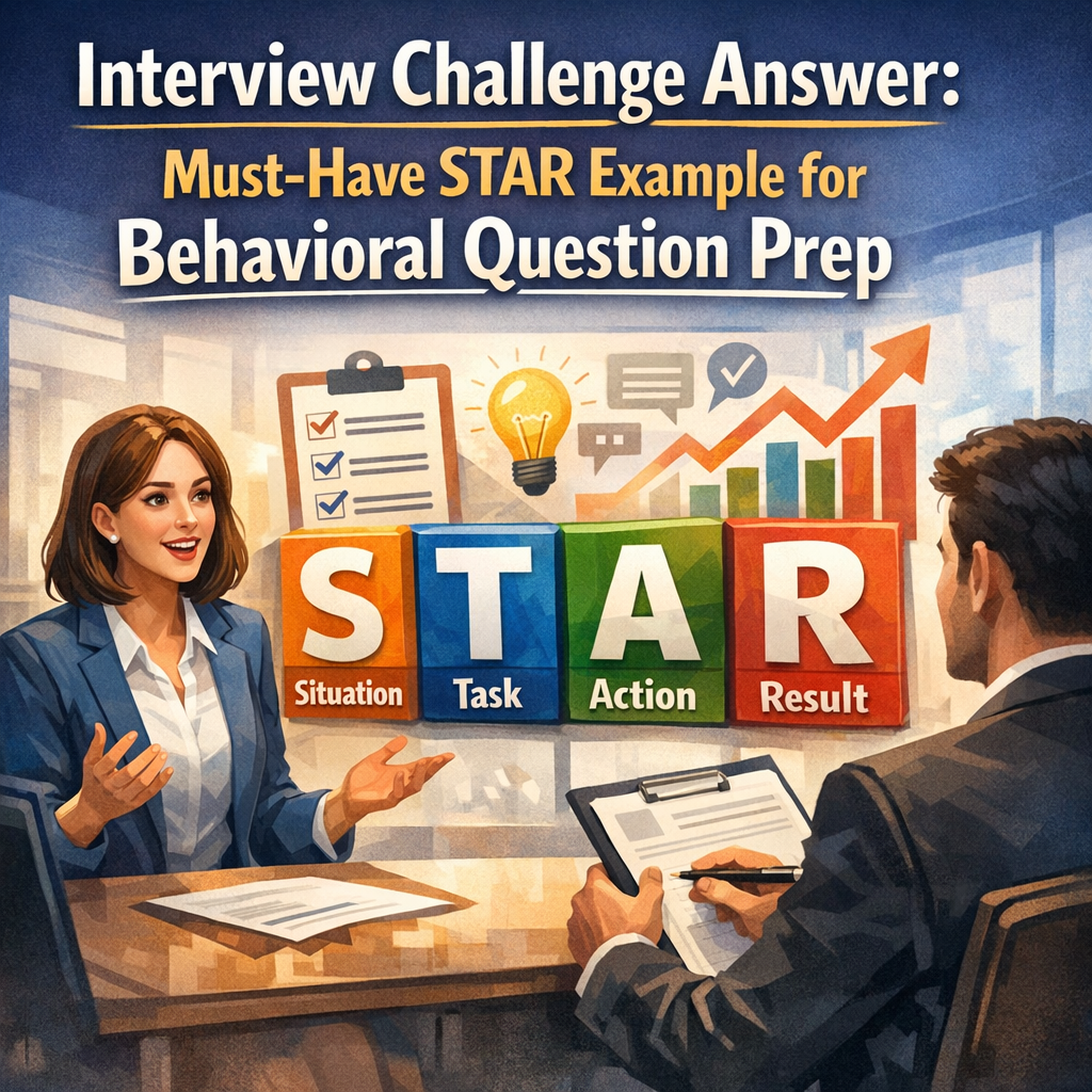 Illustration of Interview Challenge Answer: Must-Have STAR Example for Behavioral Question Prep