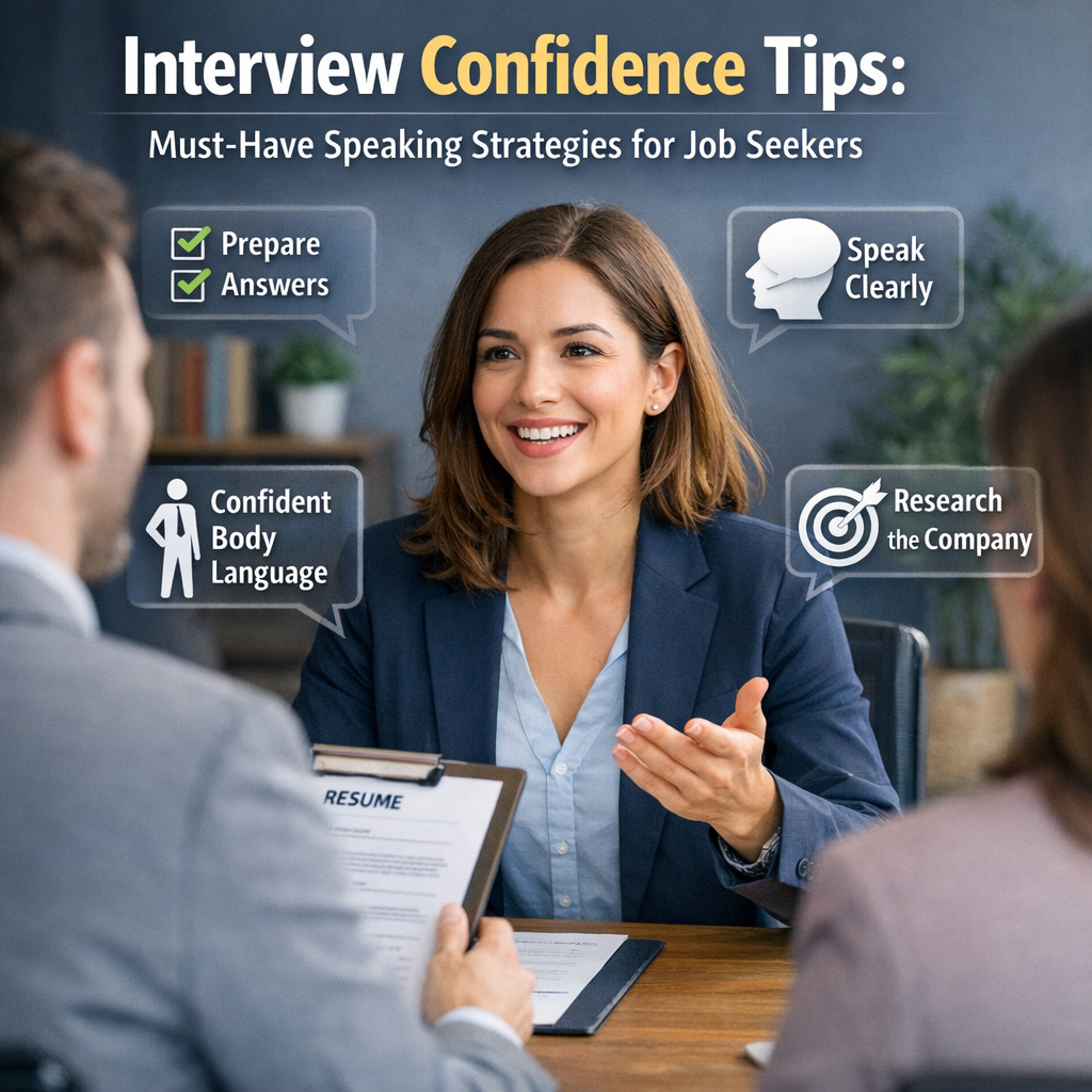 Illustration of Interview Confidence Tips: Must-Have Speaking Strategies for Job Seekers