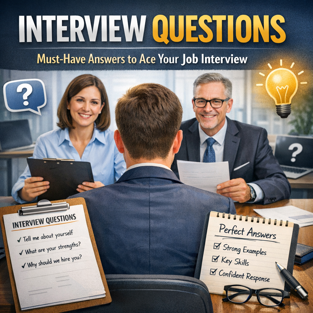 Illustration of Interview Questions: Must-Have Answers to Ace Your Job Interview