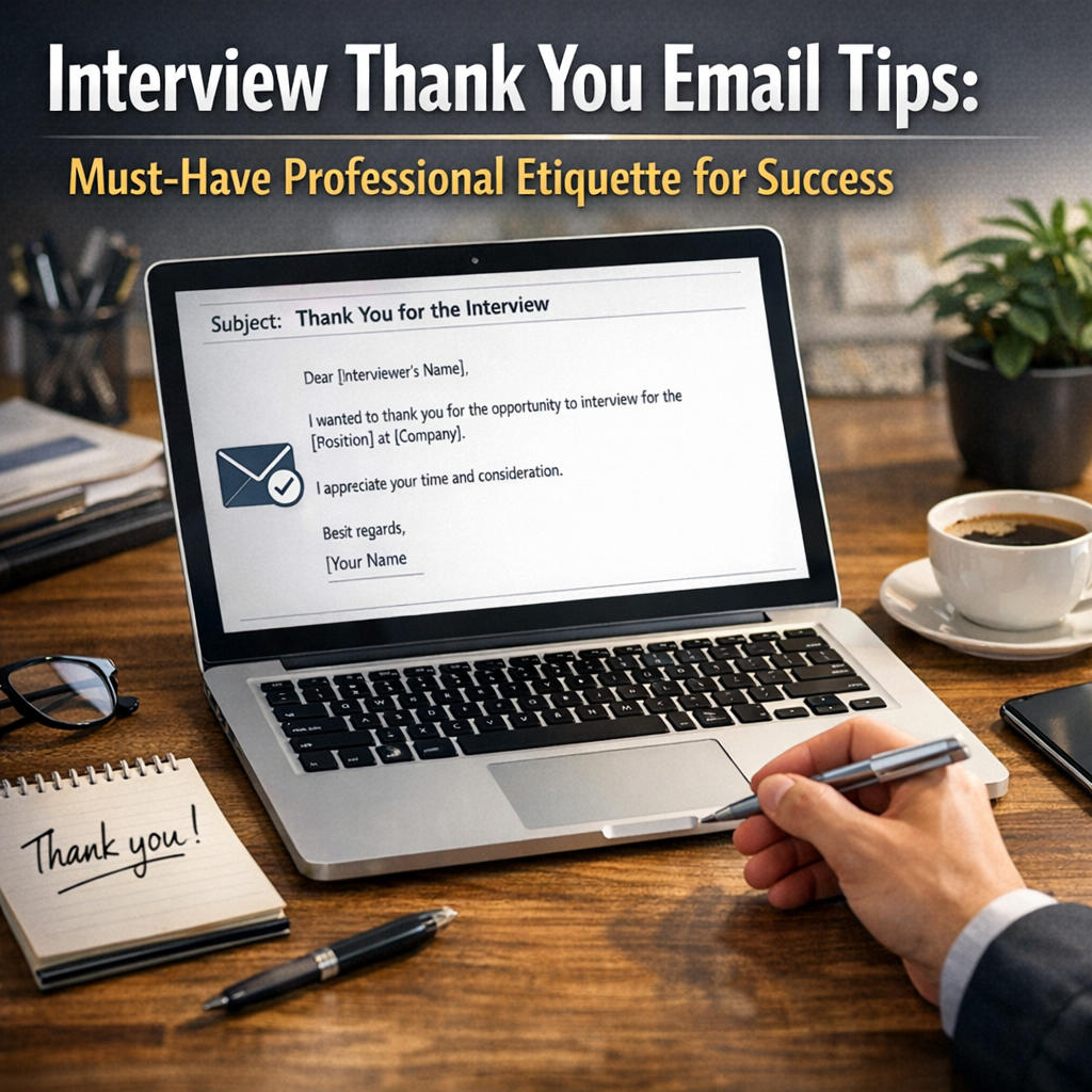 Interview Thank You Email Tips: Must-Have Professional Etiquette for Success Illustration of Interview Thank You Email Tips: Must-Have Professional Etiquette for Success