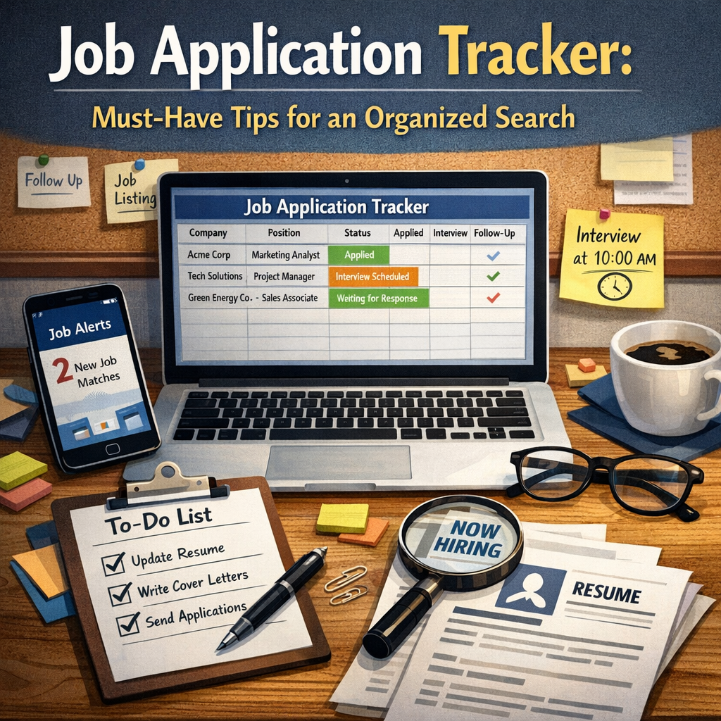 Illustration of Job Application Tracker: Must-Have Tips for an Organized Search