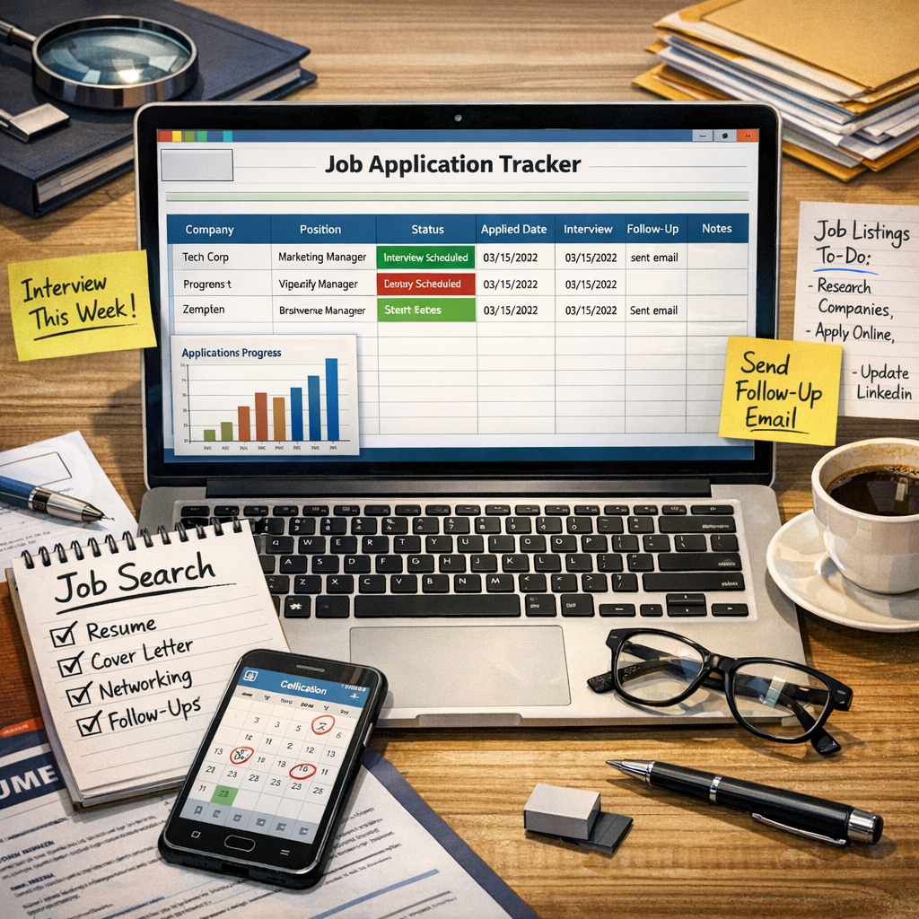 Illustration of Job Search Spreadsheet: The Must-Have Application Tracker for Career Organization