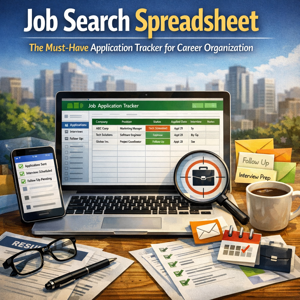 Illustration of Job Search Spreadsheet: The Must-Have Application Tracker for Career Organization