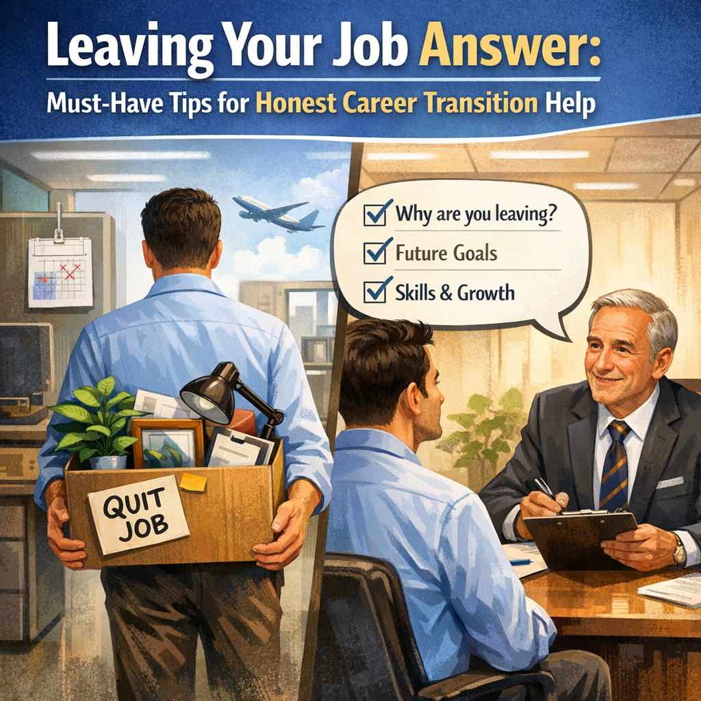 Illustration of Leaving Your Job Answer: Must-Have Tips for Honest Career Transition Help