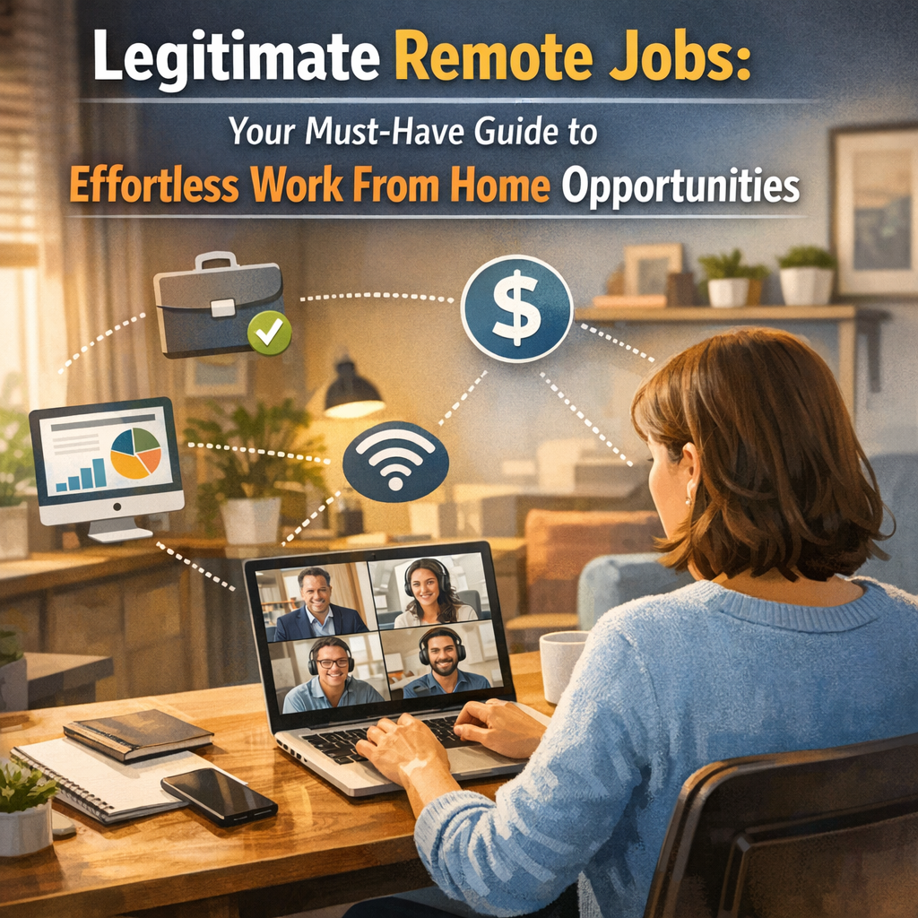 Illustration of Legitimate Remote Jobs: Your Must-Have Guide to Effortless Work From Home Opportunities