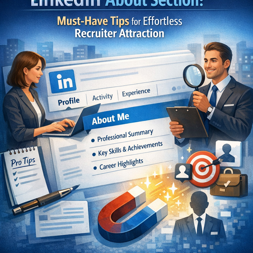 LinkedIn About Section: Must-Have Tips for Effortless Recruiter Attraction Illustration of LinkedIn About Section: Must-Have Tips for Effortless Recruiter Attraction