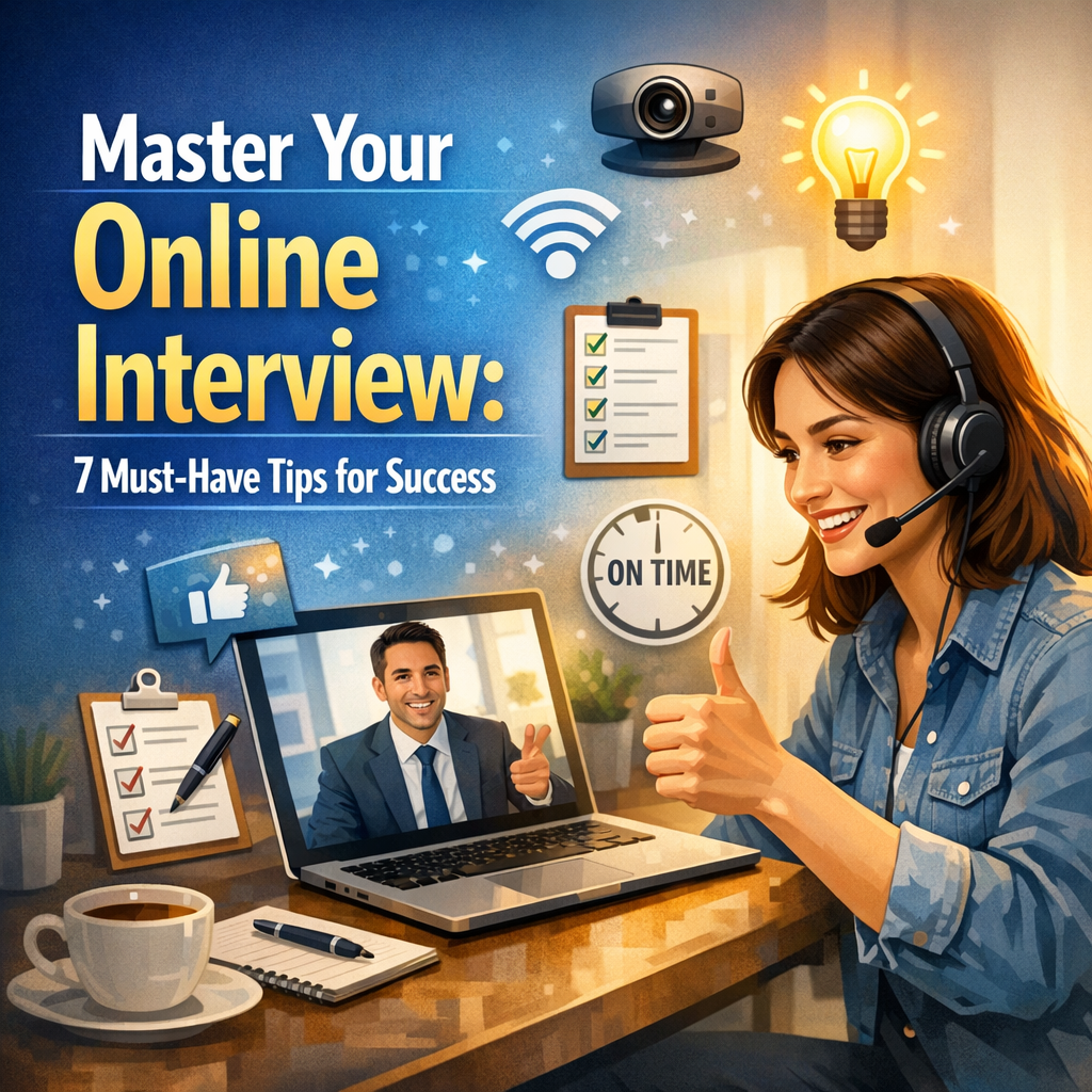 Illustration of Master Your Online Interview: 7 Must-Have Tips for Success
