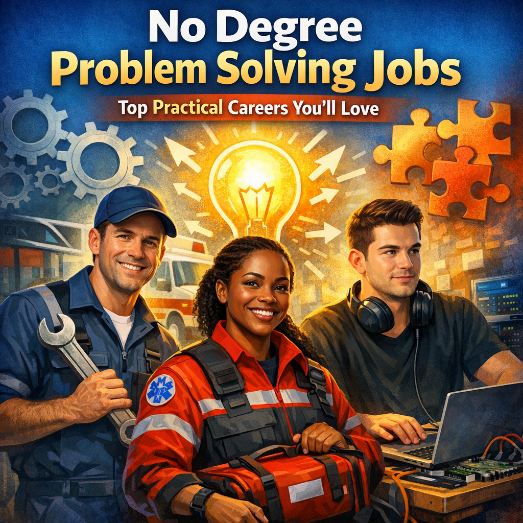 Illustration of No Degree Problem Solving Jobs: Top Practical Careers You’ll Love