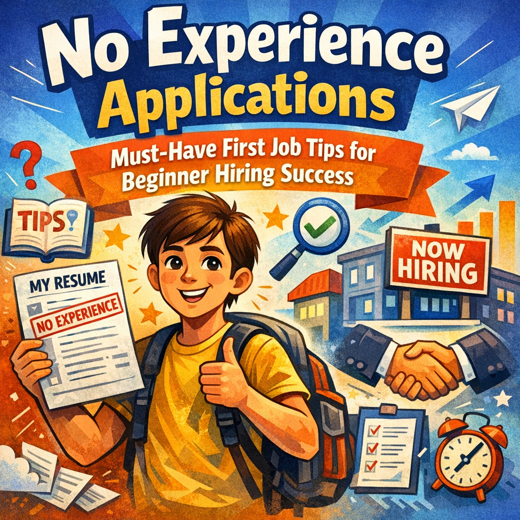 Illustration of No Experience Applications: Must-Have First Job Tips for Beginner Hiring Success