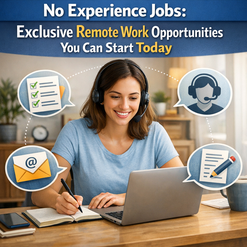 Illustration of No Experience Jobs: Exclusive Remote Work Opportunities You Can Start Today