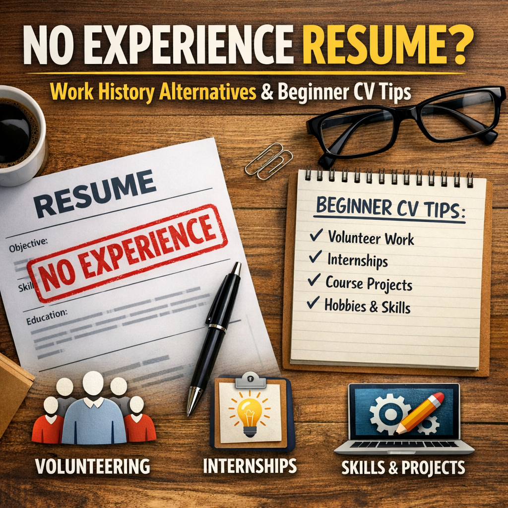 No Experience Resume: Must-Have Work History Alternatives & Beginner CV Tips Illustration of No Experience Resume: Must-Have Work History Alternatives & Beginner CV Tips