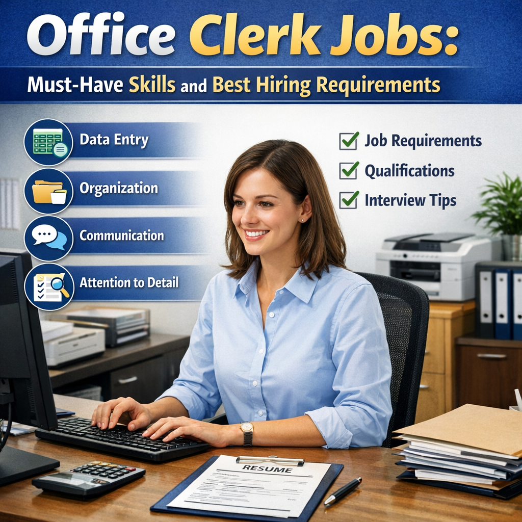 Illustration of Office Clerk Jobs: Must-Have Skills and Best Hiring Requirements