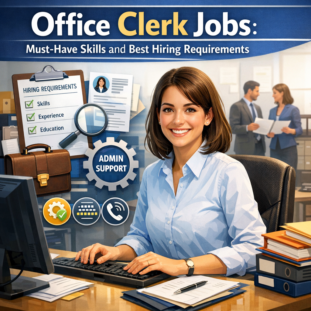 Illustration of Office Clerk Jobs: Must-Have Skills and Best Hiring Requirements