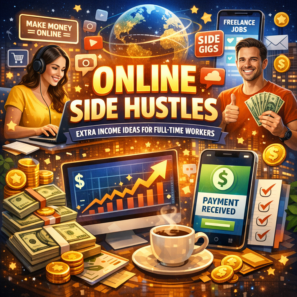 Illustration of Online Side Hustles: Must-Have Extra Income Ideas for Full-Time Workers