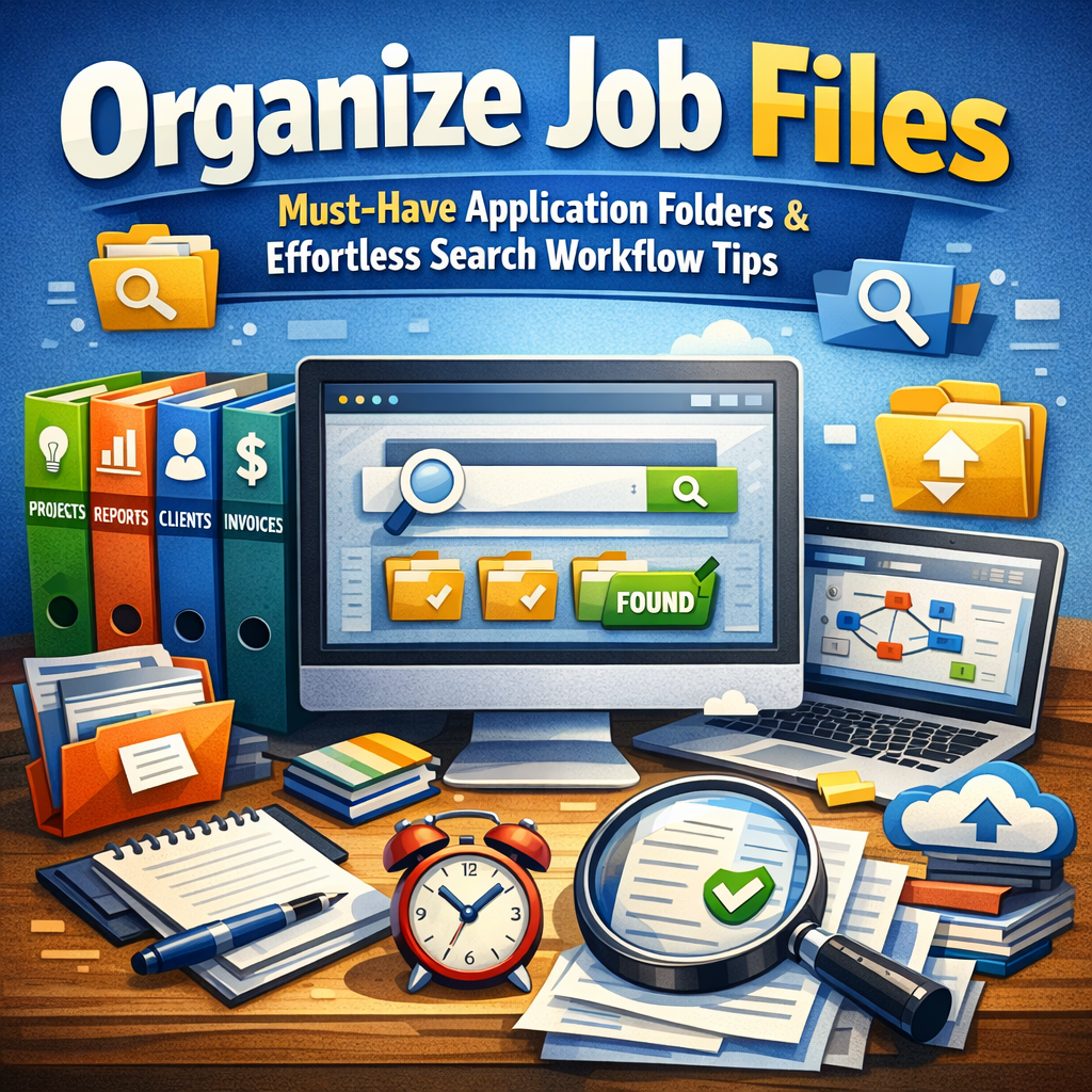 Organize Job Files: Must-Have Application Folders & Effortless Search Workflow Tips Illustration of Organize Job Files: Must-Have Application Folders & Effortless Search Workflow Tips