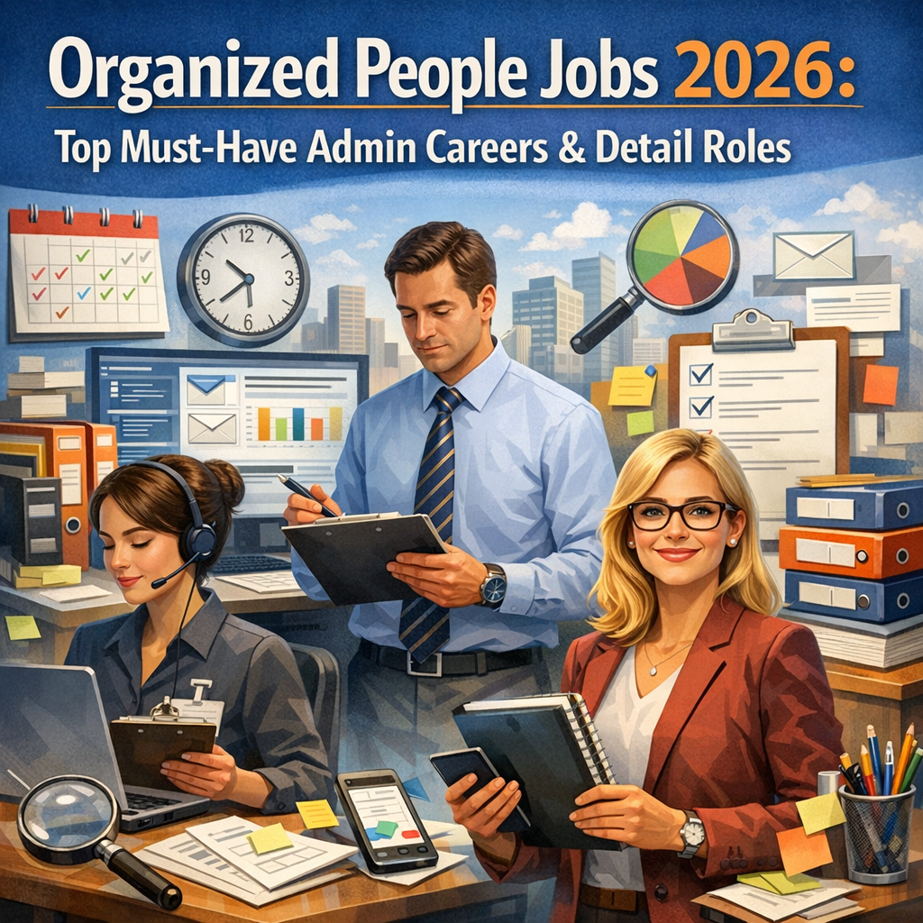 Organized People Jobs 2026: Top Must-Have Admin Careers & Detail Roles Illustration of Organized People Jobs 2026: Top Must-Have Admin Careers & Detail Roles
