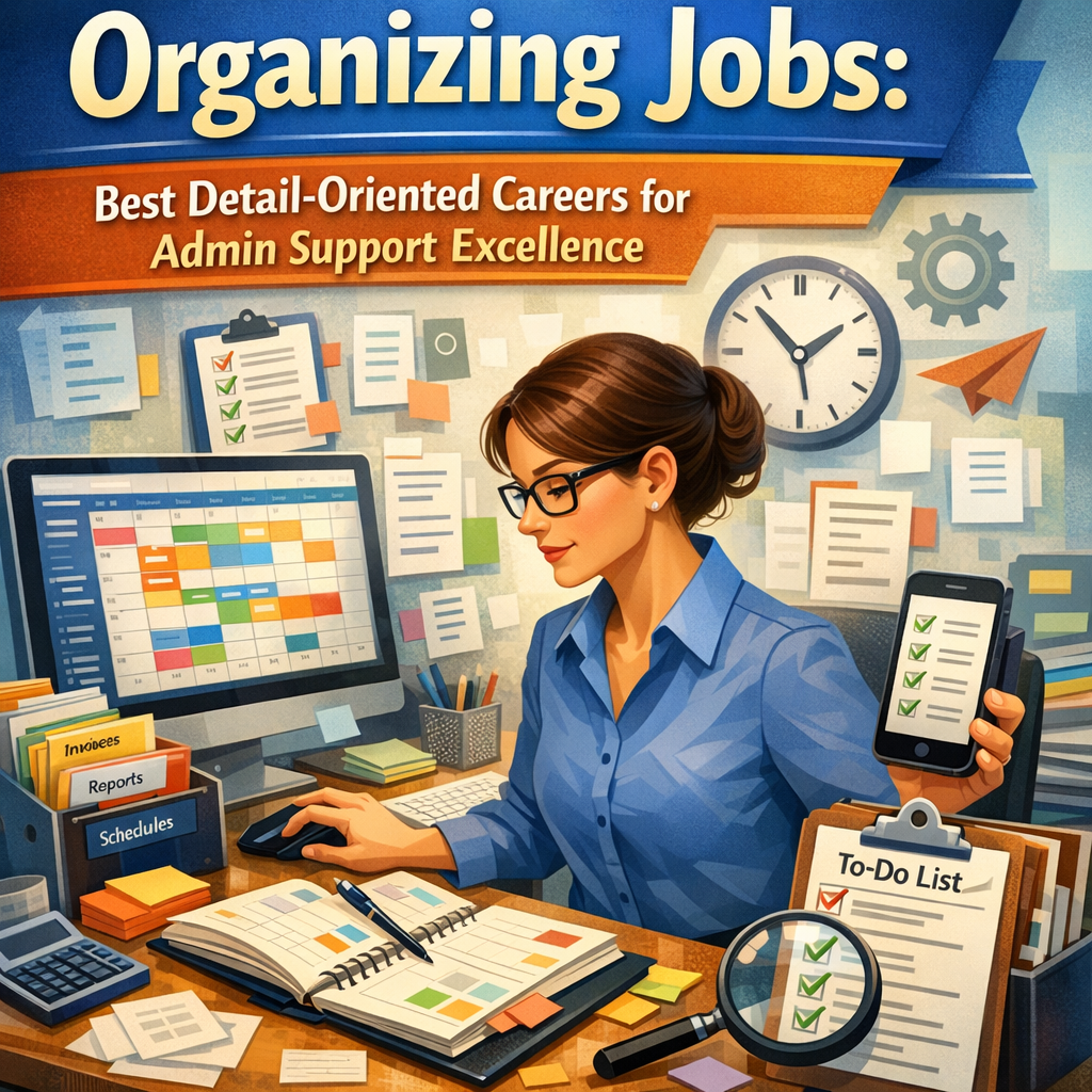 Organizing Jobs: Best Detail-Oriented Careers for Admin Support Excellence Illustration of Organizing Jobs: Best Detail-Oriented Careers for Admin Support Excellence