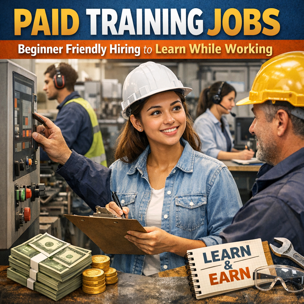 Illustration of Paid Training Jobs: Must-Have Beginner Friendly Hiring to Learn While Working