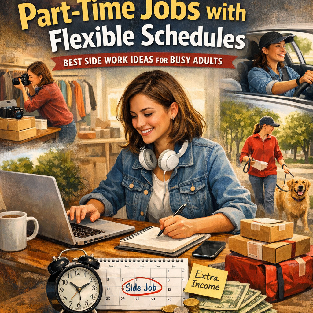 Illustration of Part Time Jobs with Flexible Schedules: Best Side Work Ideas for Busy Adults