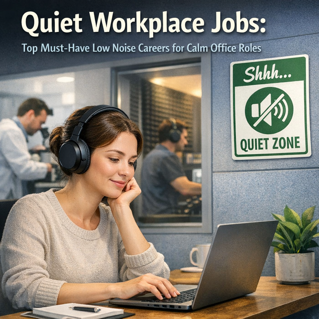 Quiet Workplace Jobs: Top Must-Have Low Noise Careers for Calm Office Roles Illustration of Quiet Workplace Jobs: Top Must-Have Low Noise Careers for Calm Office Roles