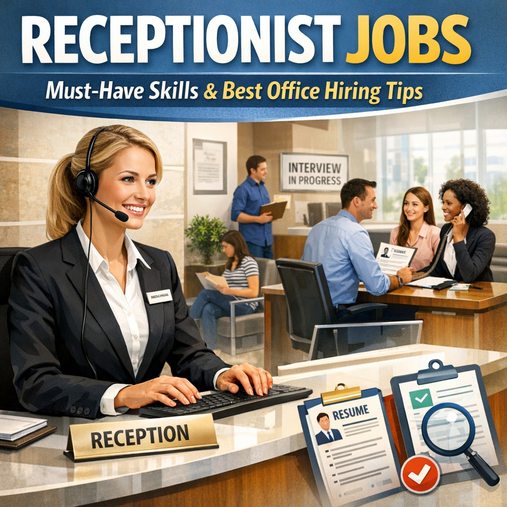 Illustration of Receptionist Jobs: Must-Have Skills and Best Office Hiring Tips
